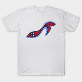 Little Red Fish Elegantly Swimming (cut-out) T-Shirt